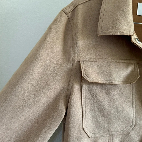 Jules Kae Hannah Beige Oversized Shacket Jacket Size XS - Picture 10 of 12